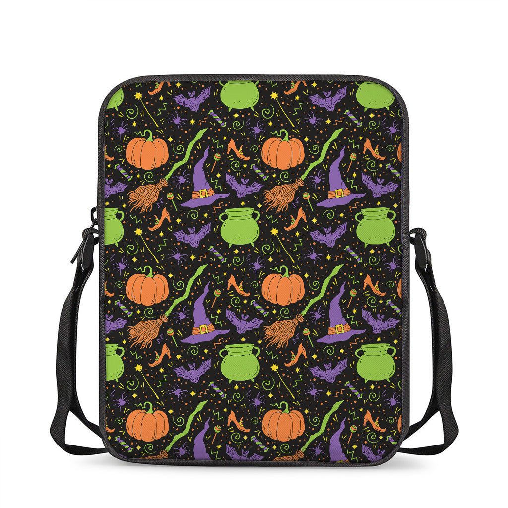 Halloween Wizard Pattern Print Rectangular Crossbody Bag
