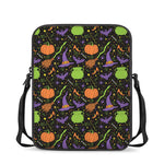 Halloween Wizard Pattern Print Rectangular Crossbody Bag
