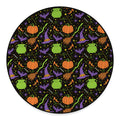 Halloween Wizard Pattern Print Round Floor Mat