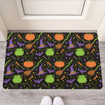 Halloween Wizard Pattern Print Rubber Doormat