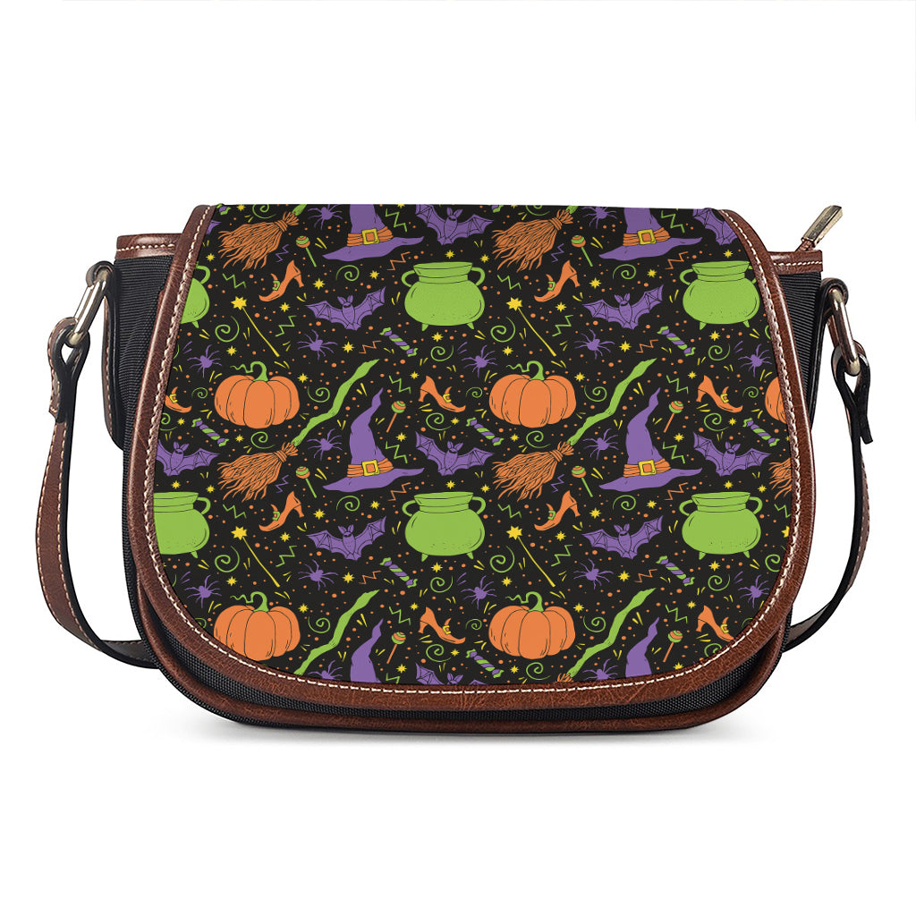 Halloween Wizard Pattern Print Saddle Bag