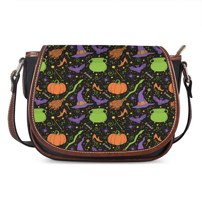 Halloween Wizard Pattern Print Saddle Bag