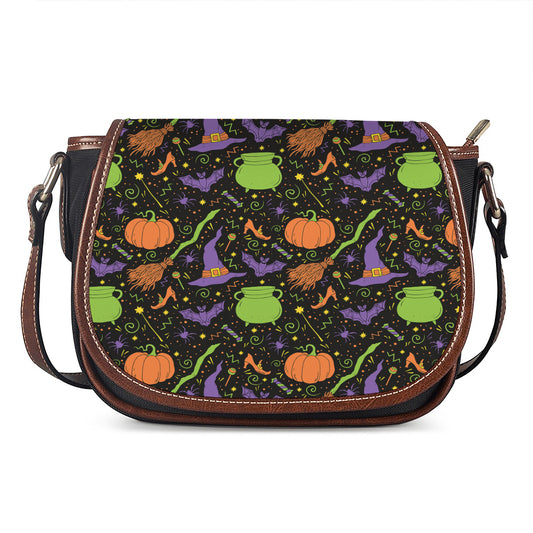 Halloween Wizard Pattern Print Saddle Bag