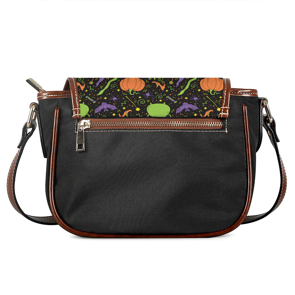 Halloween Wizard Pattern Print Saddle Bag