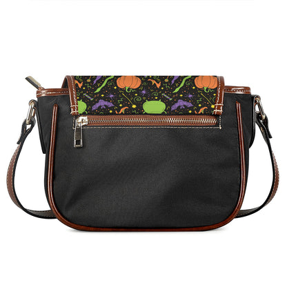 Halloween Wizard Pattern Print Saddle Bag
