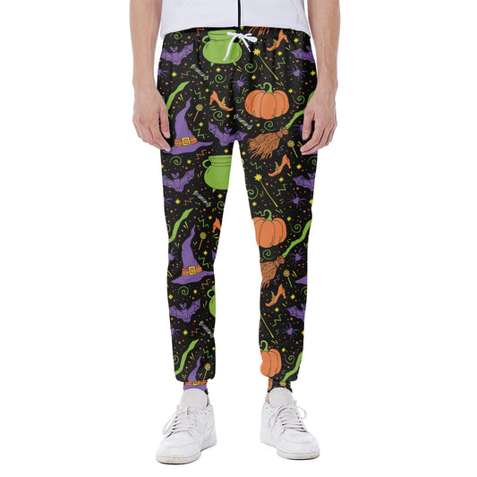 Halloween Wizard Pattern Print Scuba Joggers