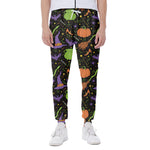 Halloween Wizard Pattern Print Scuba Joggers