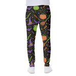 Halloween Wizard Pattern Print Scuba Joggers
