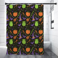 Halloween Wizard Pattern Print Shower Curtain