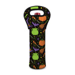 Halloween Wizard Pattern Print Single Neoprene Wine Tote