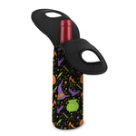 Halloween Wizard Pattern Print Single Neoprene Wine Tote