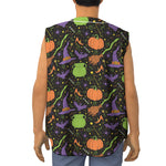 Halloween Wizard Pattern Print Sleeveless Baseball Jersey