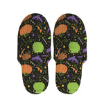 Halloween Wizard Pattern Print Slippers