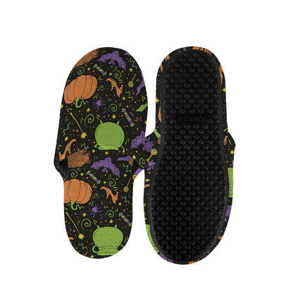 Halloween Wizard Pattern Print Slippers
