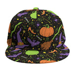 Halloween Wizard Pattern Print Snapback Cap