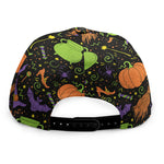 Halloween Wizard Pattern Print Snapback Cap