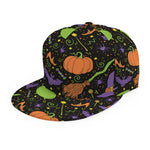 Halloween Wizard Pattern Print Snapback Cap