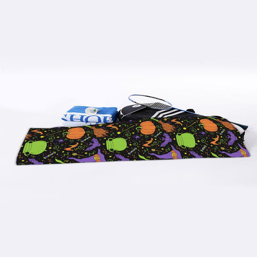 Halloween Wizard Pattern Print Sports Towel