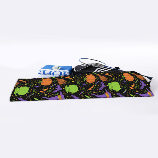 Halloween Wizard Pattern Print Sports Towel