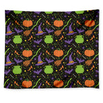Halloween Wizard Pattern Print Tapestry