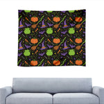 Halloween Wizard Pattern Print Tapestry