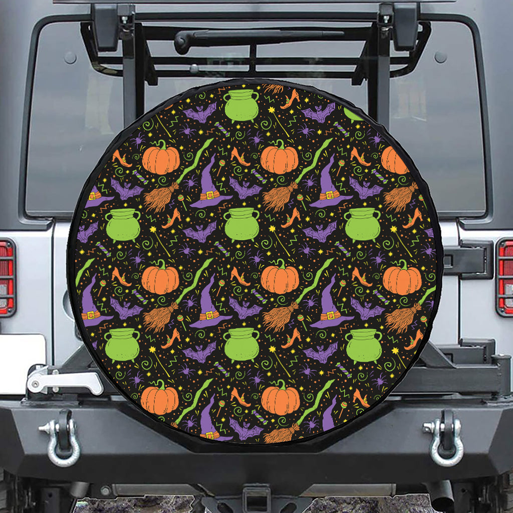 Halloween Wizard Pattern Print Tire Cover