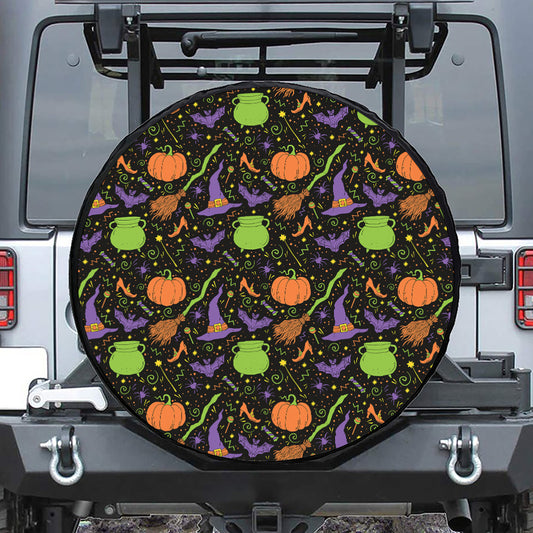 Halloween Wizard Pattern Print Tire Cover
