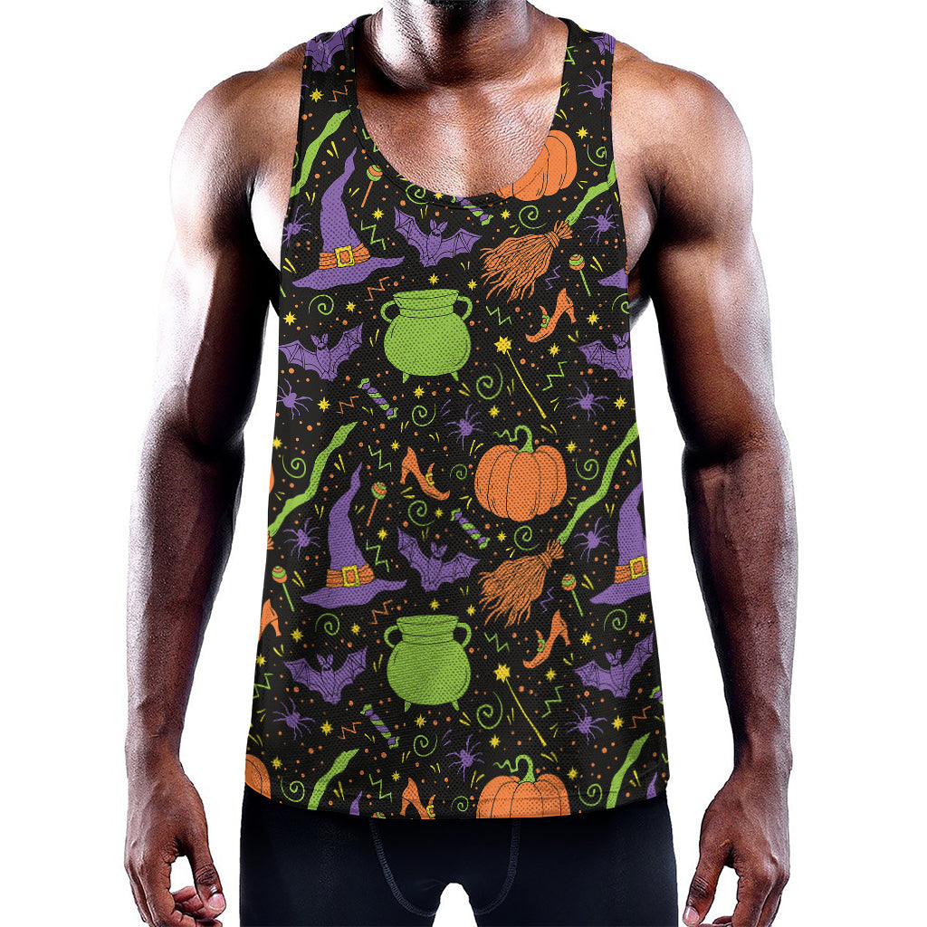 Halloween Wizard Pattern Print Training Tank Top