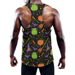 Halloween Wizard Pattern Print Training Tank Top