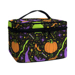 Halloween Wizard Pattern Print Travel Makeup Bag
