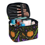 Halloween Wizard Pattern Print Travel Makeup Bag