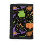 Halloween Wizard Pattern Print Trifold Wallet