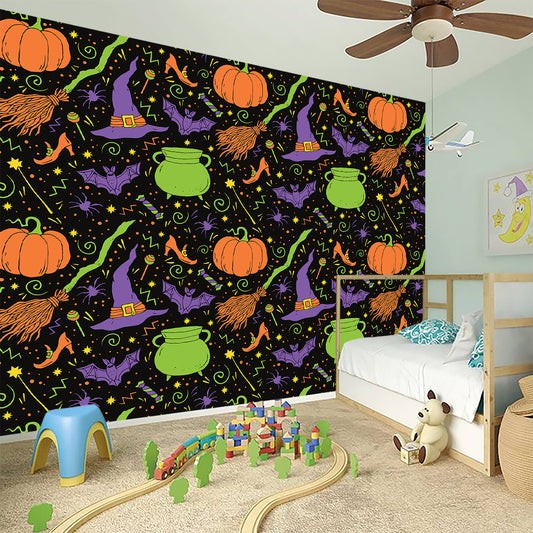 Halloween Wizard Pattern Print Wall Sticker