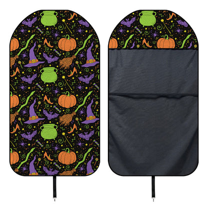 Halloween Wizard Pattern Print Waterproof Car Seat Cover