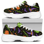 Halloween Wizard Pattern Print White Chunky Shoes