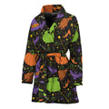 Halloween Wizard Pattern Print Women's Bathrobe