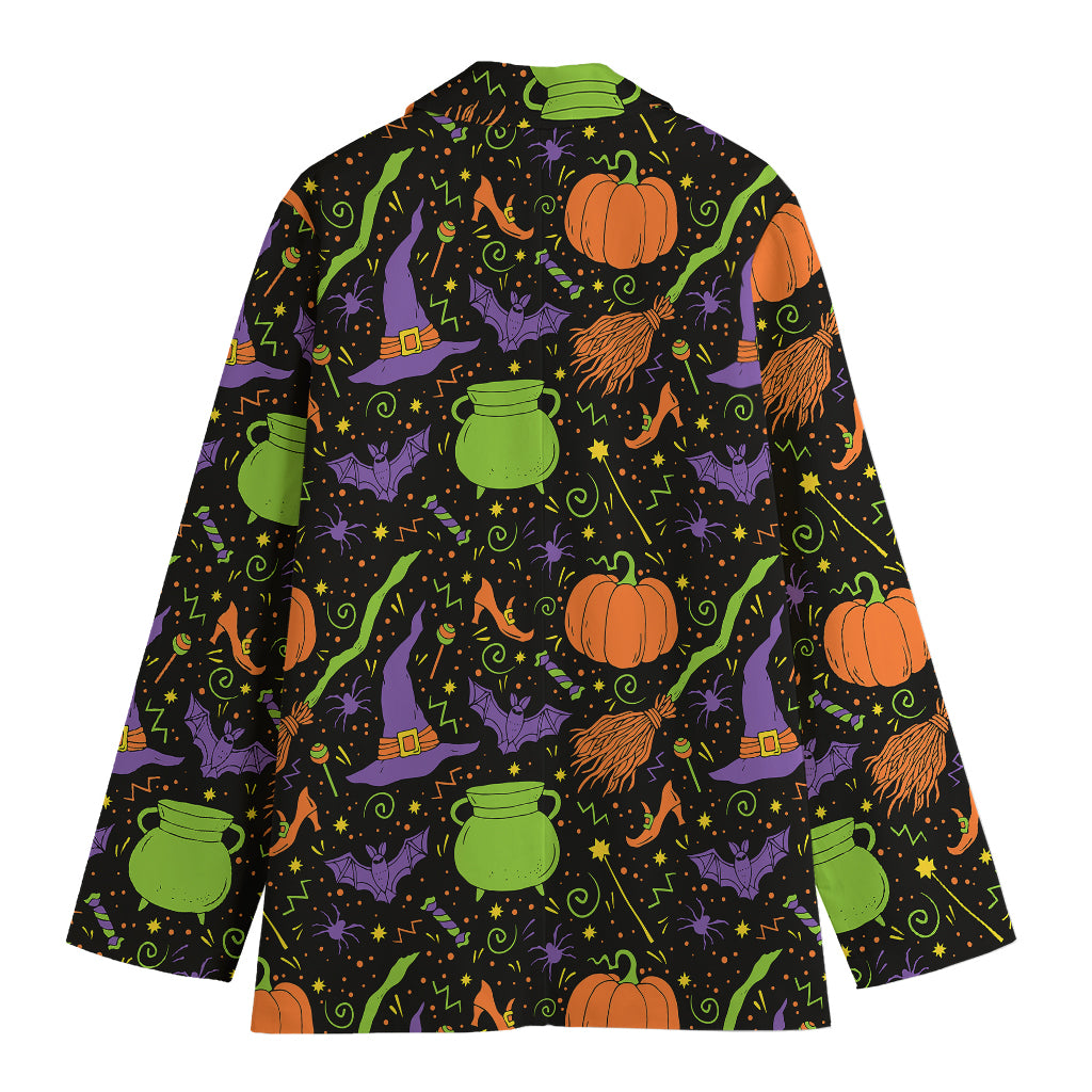 Halloween Wizard Pattern Print Women's Blazer