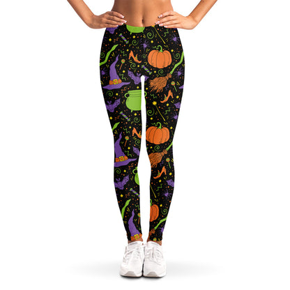 Halloween Wizard Pattern Print Women's Leggings