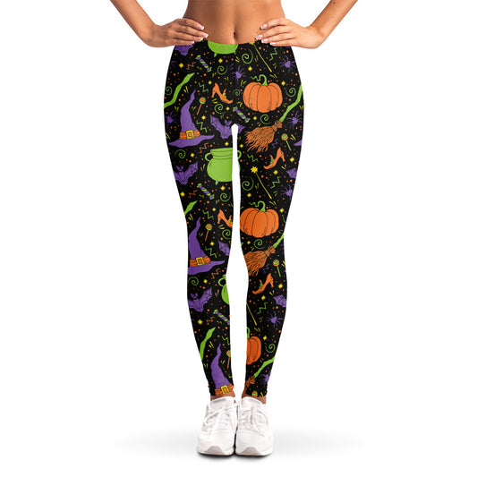 Halloween Wizard Pattern Print Women's Leggings
