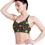 Halloween Wizard Pattern Print Women's Sports Bra