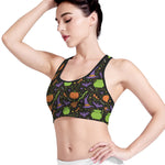 Halloween Wizard Pattern Print Women's Sports Bra