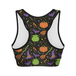 Halloween Wizard Pattern Print Women's Sports Bra