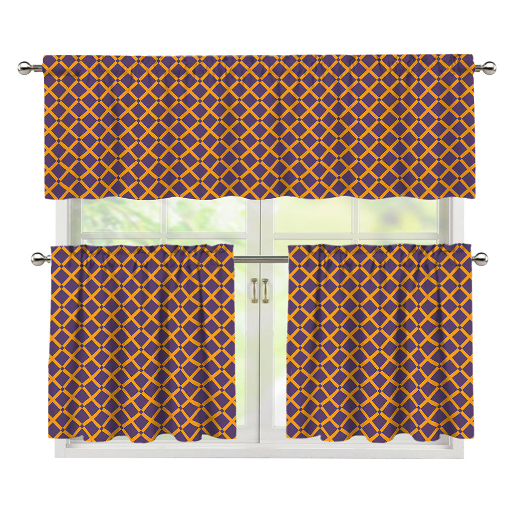 Halloween X Pattern Print 3 Piece Kitchen Curtains