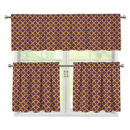Halloween X Pattern Print 3 Piece Kitchen Curtains