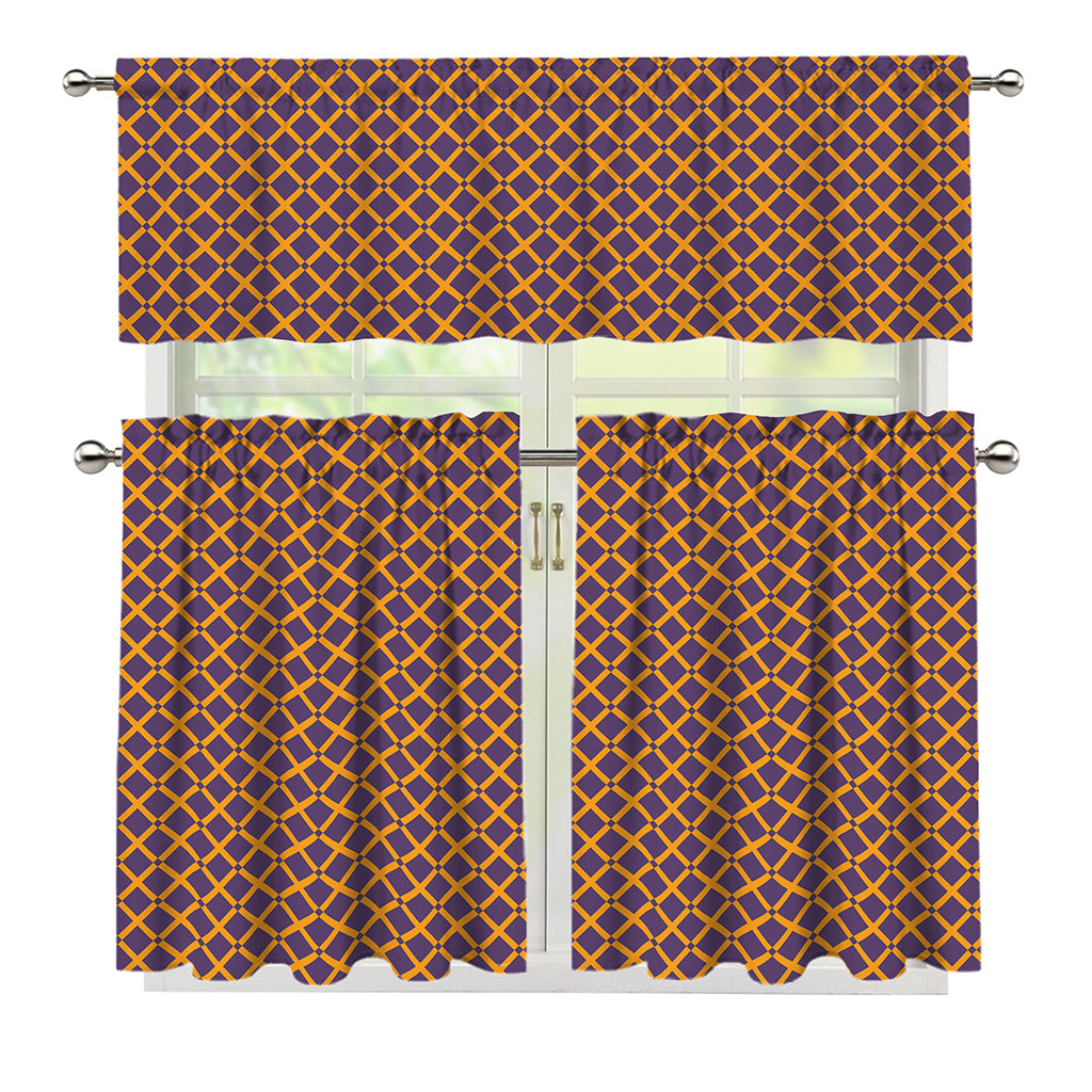 Halloween X Pattern Print 3 Piece Kitchen Curtains