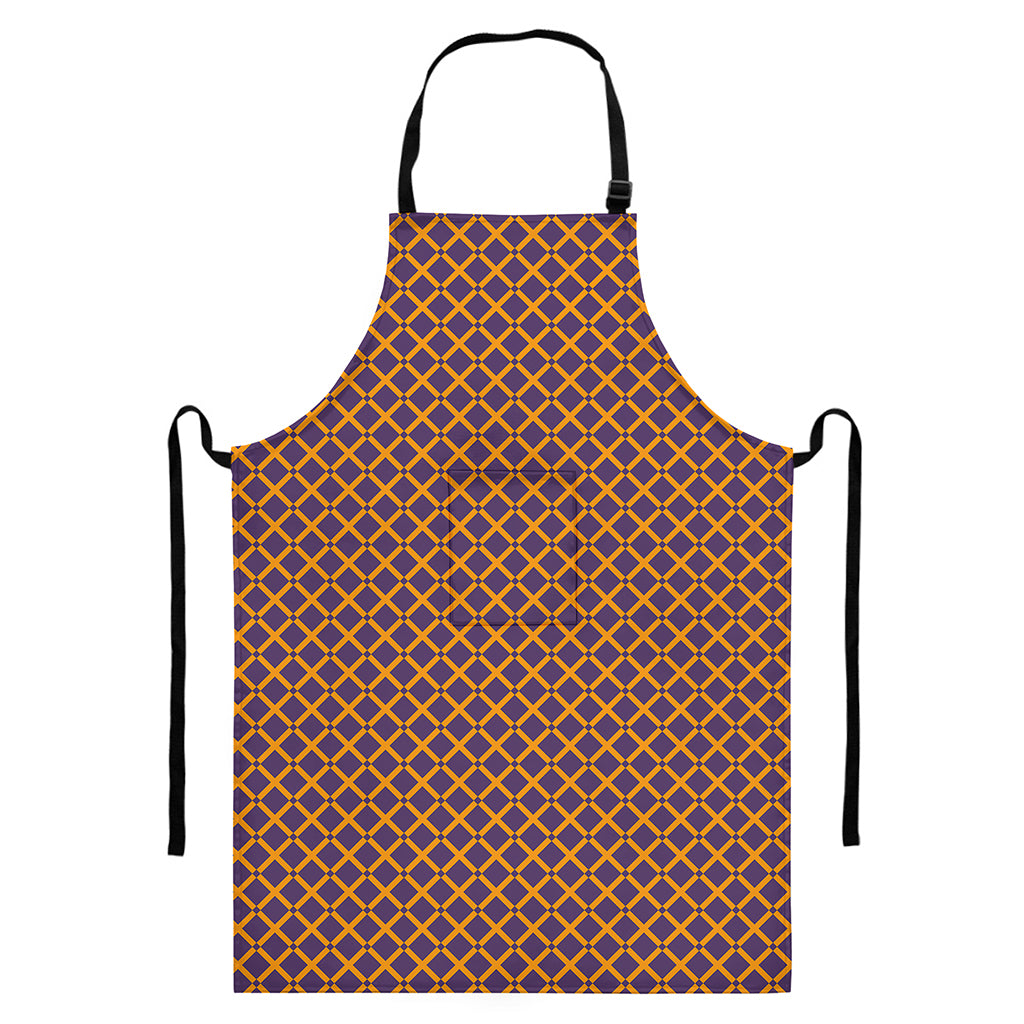Halloween X Pattern Print Bib Apron With Pocket