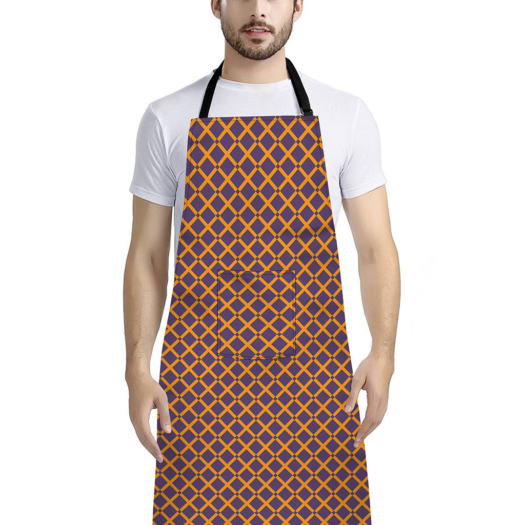 Halloween X Pattern Print Bib Apron With Pocket
