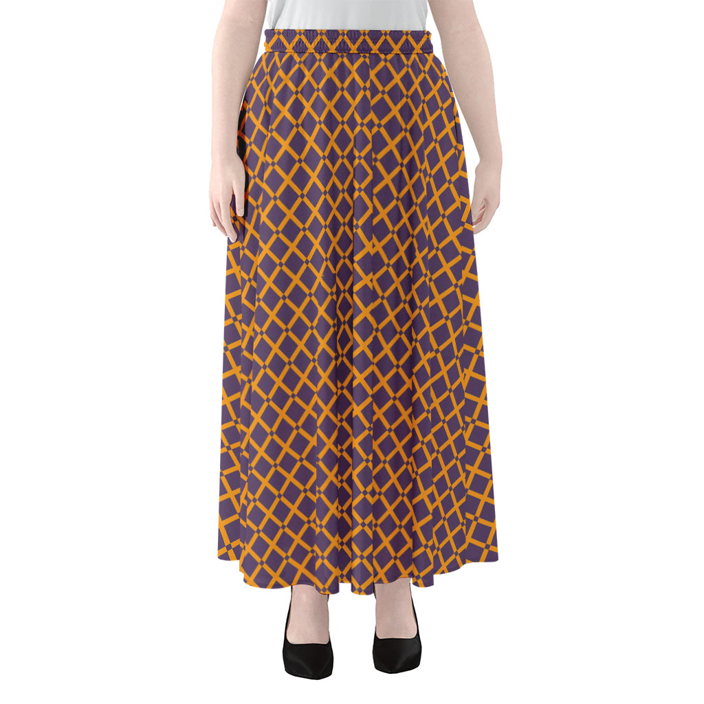 Halloween X Pattern Print Chiffon Maxi Skirt