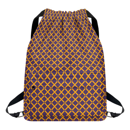 Halloween X Pattern Print Drawstring Backpack