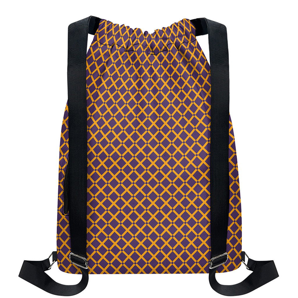 Halloween X Pattern Print Drawstring Backpack